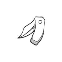 mano disegnato schizzo icona coltello vettore
