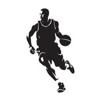pallacanestro giocatore silhouette vettore illustrazione.