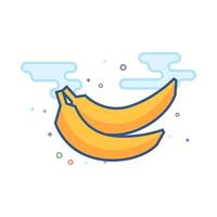 Banana icona piatto colore stile vettore illustrazione