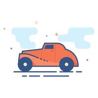 Vintage ▾ auto icona piatto colore stile vettore illustrazione