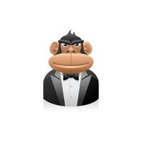 scimmia uomo d'affari avatar icona nel colori. vettore