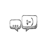 mano disegnato schizzo icona chat vettore