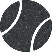 tennis palla vettore icona illustrazione con francobollo effetto