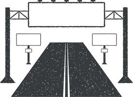 cartelloni su il strada vettore icona illustrazione con francobollo effetto