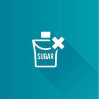 zucchero confezione piatto colore icona lungo ombra vettore illustrazione