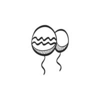 mano disegnato schizzo icona palloncini vettore