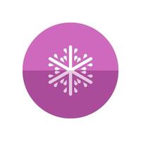 i fiocchi di neve icona nel piatto colore cerchio stile. inverno neve dicembre stagione vettore