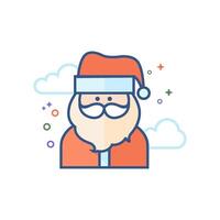 Santa Claus testa icona piatto colore stile vettore illustrazione