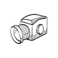 mano disegnato schizzo icona telecamera vettore