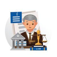avvocato illustrazione design per legge azienda vettore