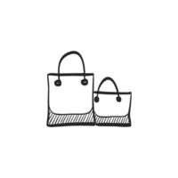 mano disegnato schizzo icona shopping borse vettore