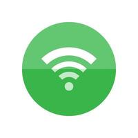 Wi-Fi simbolo icona nel piatto colore cerchio stile. elettronico computer senza fili connessione Internet vettore