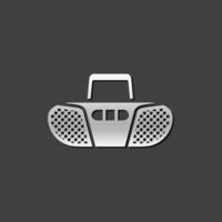 cassetta giocatore icona nel metallico grigio colore stile. musica Audio stereo vettore