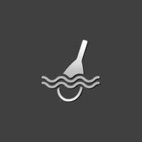 pesca galleggiante icona nel metallico grigio colore stile. sport tempo libero attrezzatura vettore