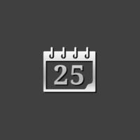 calendario Natale icona nel metallico grigio colore stile. promemoria vacanza celebrazione vettore