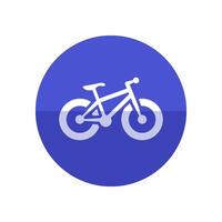Grasso pneumatico bicicletta icona nel piatto colore cerchio stile. sport mezzi di trasporto Esplorare distanza resistenza estremo terreno vettore