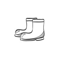 mano disegnato schizzo icona bagnato stivali vettore