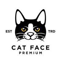 gatto viso testa logo icona design illustrazione vettore