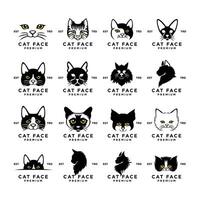 gatto viso testa logo icona design illustrazione vettore