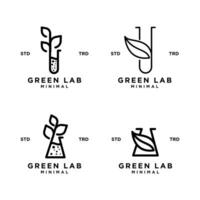 verde laboratorio foglia logo icona design illustrazione vettore