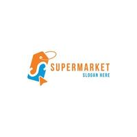 supermercato in linea negozio con prezzo etichetta lettera S logo design per attività commerciale in linea vettore
