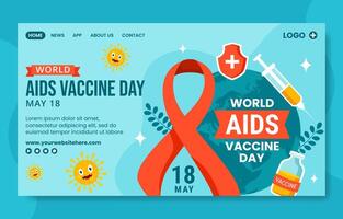 AIDS vaccino giorno sociale media atterraggio pagina cartone animato mano disegnato modelli sfondo illustrazione vettore