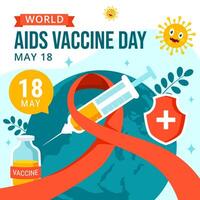 AIDS vaccino giorno sociale media illustrazione piatto cartone animato mano disegnato modelli sfondo vettore
