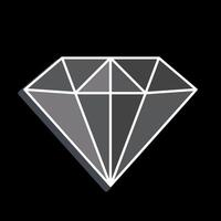 icona diamante. relazionato per squillare simbolo. lucido stile. semplice design modificabile. semplice illustrazione vettore