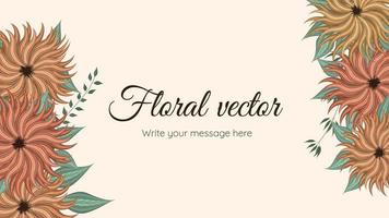 banner modello di arte floreale astratta alla moda, poster con fiori vettore