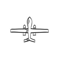 mano disegnato schizzo icona senza equipaggio aereo veicolo vettore