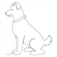 continuo singolo linea arte disegno stile di cane e singolo linea cane disegno vettore illustrazione