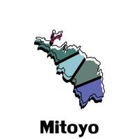carta geografica di mitoyo città - Giappone carta geografica e Infografica di province, politico mappe di Giappone, regione di Giappone per il tuo azienda vettore