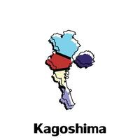 kagoshima alto dettagliato illustrazione carta geografica, Giappone carta geografica, mondo carta geografica nazione vettore illustrazione modello