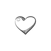 mano disegnato schizzo icona cuore forma vettore