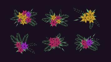 collezione botanica composizioni floreali fiori per annunci sui social media vettore