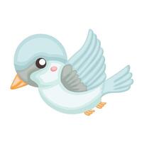 volante blu uccello animale cartone animato illustrazione vettore clipart etichetta sfondo decorazione