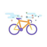 traccia bicicletta icona piatto colore stile vettore illustrazione