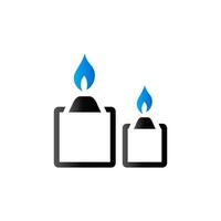 candele icona nel duo tono colore. leggero memoriale fuoco vettore