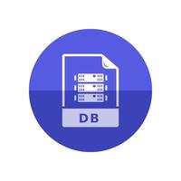 db file formato icona nel piatto colore cerchio stile. estensione Banca dati interrogazioni dati server computer vettore