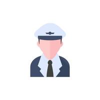 pilota avatar icona nel piatto colore stile. persone aviazione aereo aereo controllo vettore