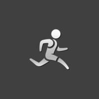 in esecuzione atleta icona nel metallico grigio colore stile.maratona Triathlon sport vettore