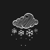 tempo metereologico nuvoloso nevicando scarabocchio schizzo illustrazione vettore