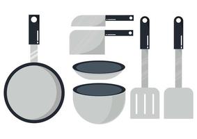 illustrazione di utensili da cucina dal design semplice e moderno vettore