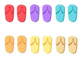 raccolta di illustrazioni colorate di sandali vettore