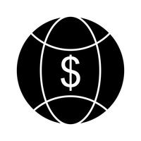 Icona di vettore di soldi del mondo