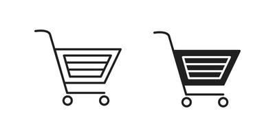 carrello shopping icona vettore per web, presentazione, logo, infografica, e-commerce, uomo d'affari online, feed ig, storia
