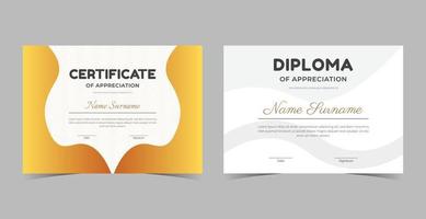 modello di certificato di diploma professionale, modello di certificato di apprezzamento, certificato di conseguimento, modello di diploma di premi vettore