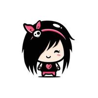 simpatico personaggio emo chibi vettore