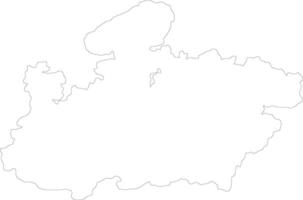 madhya Pradesh India schema carta geografica vettore