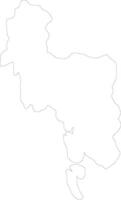 Krabi Tailandia schema carta geografica vettore